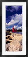 Framed Lighthouse at the coast, Big Red Lighthouse, Holland, Michigan, USA