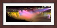 Framed Niagara Falls at night, Niagara River, Niagara County, New York State