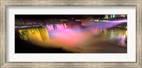 Framed Niagara Falls at night, Niagara River, Niagara County, New York State