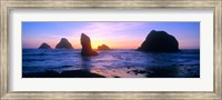 Framed Rock formations in the Pacific Ocean, Oregon Coast, Oregon, USA