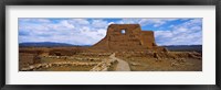 Framed Main structure in Pecos Pueblo mission church ruins, Pecos National Historical Park, New Mexico, USA