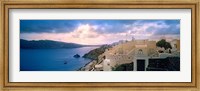 Framed Town at the waterfront, Santorini, Cyclades Islands, Greece