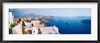 Framed High angle view of a town at coast, Santorini, Cyclades Islands, Greece