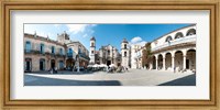 Framed Facade of a cathedral, Plaza De La Catedral, Old Havana, Havana, Cuba