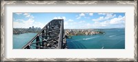 Framed Sydney from top of observation pylon of Sydney Harbor Bridge, New South Wales, Australia