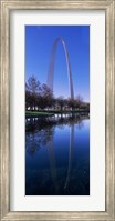 Framed Gateway Arch reflecting in the river, St. Louis, Missouri, USA