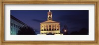 Framed Government building at dusk, Tennessee State Capitol, Nashville, Davidson County, Tennessee, USA