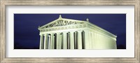 Framed Nashville Parthenon at night, Centennial Park, Nashville, Tennessee, USA