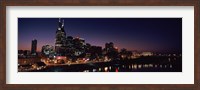 Framed Skylines at night along Cumberland River, Nashville, Tennessee, USA 2013