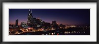 Framed Skylines at night along Cumberland River, Nashville, Tennessee, USA 2013