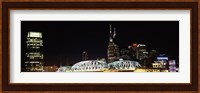 Framed Skylines and Shelby Street Bridge at night, Nashville, Tennessee