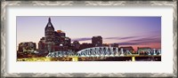Framed Skylines and Shelby Street Bridge at dusk, Nashville, Tennessee, USA 2013