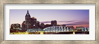 Framed Skylines and Shelby Street Bridge at dusk, Nashville, Tennessee, USA 2013