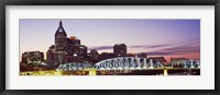 Framed Skylines and Shelby Street Bridge at dusk, Nashville, Tennessee, USA 2013