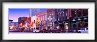 Framed Street scene at dusk, Nashville, Tennessee, USA