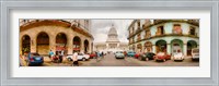 Framed Street View of Government buildings in Havana, Cuba