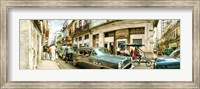 Framed Old cars on a street, Havana, Cuba