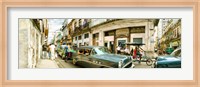 Framed Old cars on a street, Havana, Cuba