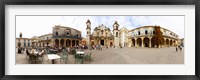 Framed People at Plaza De La Catedral, Cathedral of Havana, Havana, Cuba