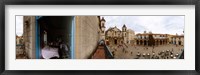 Framed Balcony overlooking the Plaza de la Catedral, Old Havana, Havana, Cuba