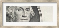 Framed Details of George Washington's image on the US dollar bill