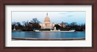 Framed Government building at dusk, Capitol Building, National Mall, Washington DC