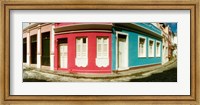 Framed Houses along a street in a city, Pelourinho, Salvador, Bahia, Brazil