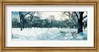 Framed Snow covered park, Lower East Side, Manhattan, New York City, New York State, USA