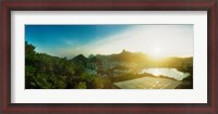 Framed Helipad at the top of Sugarloaf Mountain at sunset, Rio de Janeiro, Brazil