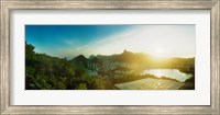 Framed Helipad at the top of Sugarloaf Mountain at sunset, Rio de Janeiro, Brazil