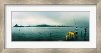 Framed People fishing, Guanabara Bay, Niteroi, Rio de Janeiro, Brazil