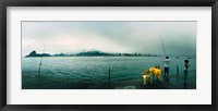 Framed People fishing, Guanabara Bay, Niteroi, Rio de Janeiro, Brazil