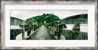 Framed Stone bridge leading to a small island, Niteroi, Rio de Janeiro, Brazil