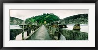 Framed Stone bridge leading to a small island, Niteroi, Rio de Janeiro, Brazil