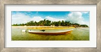 Framed Small wooden boat moored on the beach, Morro De Sao Paulo, Tinhare, Cairu, Bahia, Brazil