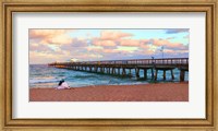 Framed Couple sitting on the beach at sunset, Fort Lauderdale, Florida, USA