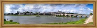 Framed Jacques Gabriel Bridge over the Loire River, Blois, Gulf Of Morbihan, Morbihan, Brittany, France