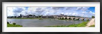 Framed Jacques Gabriel Bridge over the Loire River, Blois, Gulf Of Morbihan, Morbihan, Brittany, France