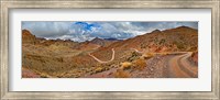 Framed Road passing through landscape, Titus Canyon Road, Death Valley, Death Valley National Park, California, USA