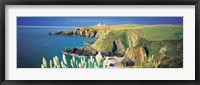 Framed High angle view of a coast, Housel Bay, Lizard Lighthouse, Lizard Point, Cornwall, England
