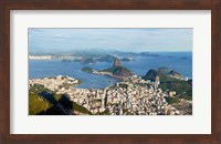Framed High angle view of the city with Sugarloaf Mountain in background, Guanabara Bay, Rio De Janeiro, Brazil