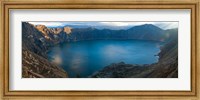 Framed Lake surrounded by mountains, Quilotoa, Andes, Cotopaxi Province, Ecuador