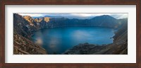 Framed Lake surrounded by mountains, Quilotoa, Andes, Cotopaxi Province, Ecuador
