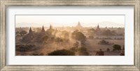 Framed Ancient temples at sunset, Bagan, Mandalay Region, Myanmar