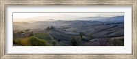 Framed Valley at sunrise, Val d'Orcia, Tuscany, Italy