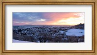 Framed High angle view of a town in winter, Wotton-Under-Edge, Gloucestershire, England