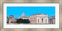 Framed St. Peter's Basilica in Vatican City, Ponte Sant Angelo, Rome, Lazio, Italy