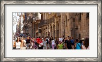 Framed Tourists walking in a street, Calle Ferran, Barcelona, Catalonia, Spain