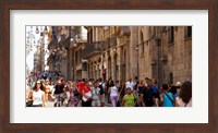 Framed Tourists walking in a street, Calle Ferran, Barcelona, Catalonia, Spain