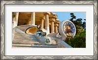 Framed Low angle view of Hall of Columns, Park Guell, Barcelona, Catalonia, Spain